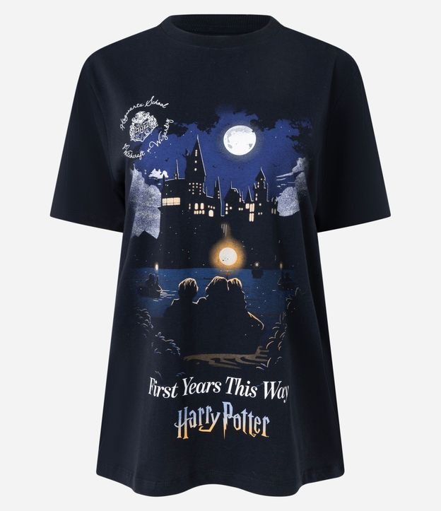 Remera en Algodón con Estampado Harry Potter Hogwarts 5