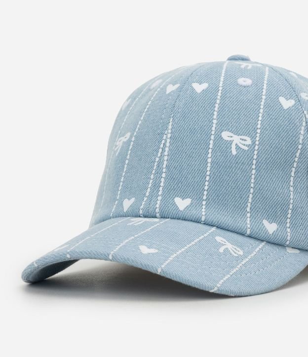 Gorra Infantil en Jeans con Estampa de Moñitas - Talle U 4