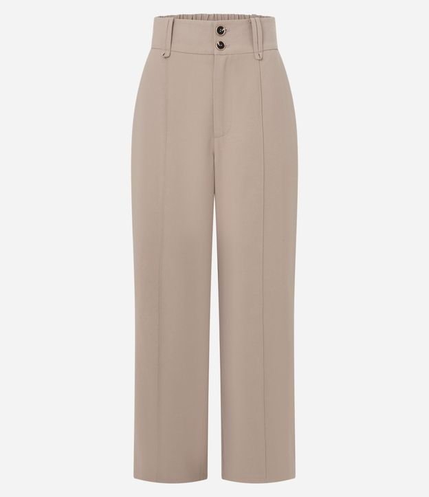 Pantalón Wide Leg en Viscosa con Cintura Alta y Botones Delanteros 5