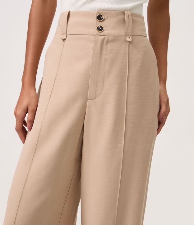 Pantalón Wide Leg en Viscosa con Cintura Alta y Botones Delanteros 3