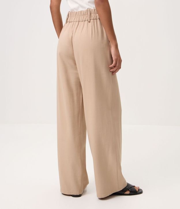 Pantalón Wide Leg en Viscosa con Cintura Alta y Botones Delanteros 4