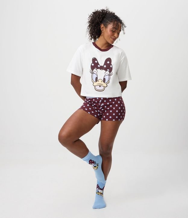 Pijama Corta en Algodón con Estampado Temática Daisy 2