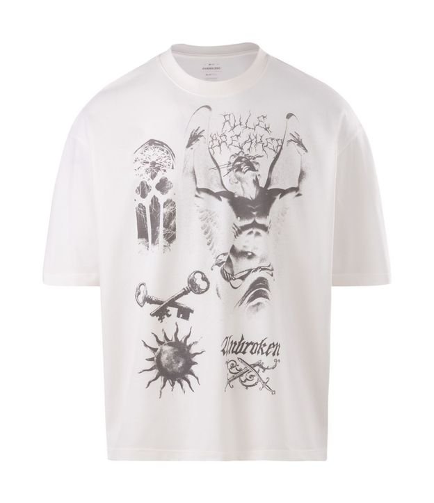 Remera Oversized Estampado Elementos Gráficos 4