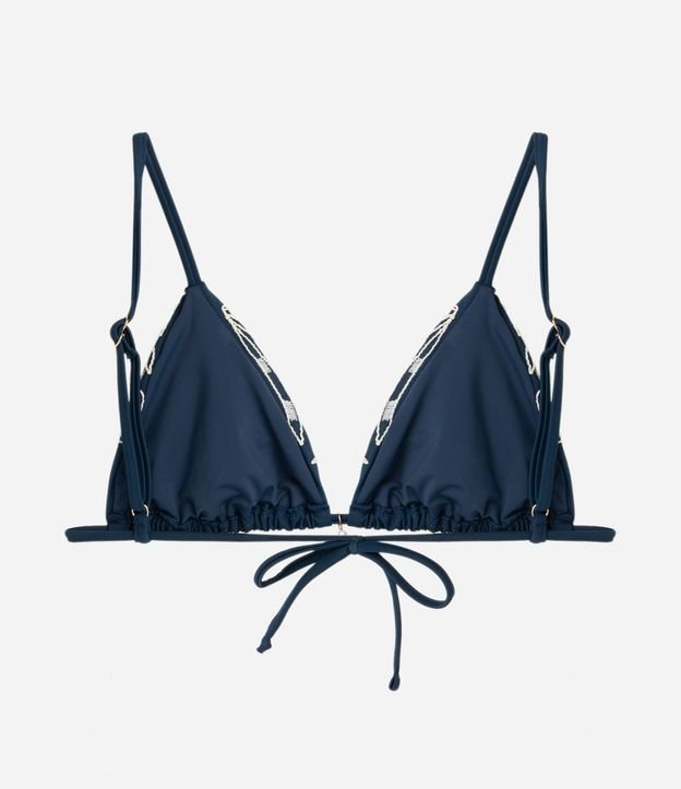 Bikini Top Triangular Fruncido con Bordado Fondo de Caracola 2