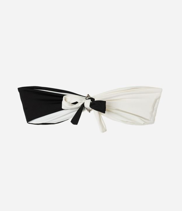 Bikini Top Bandeau en Microfibra con Estampado Color Block 6