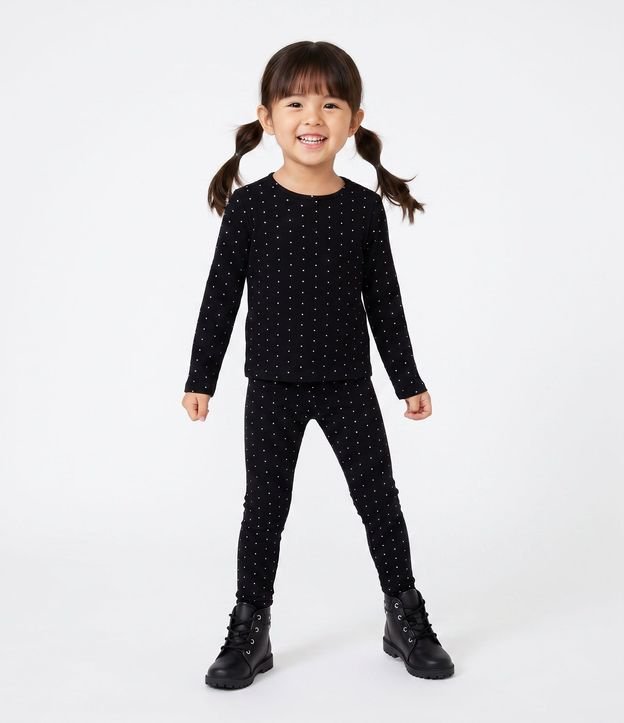 Blusa Slim Infantil en Rib con Brillo de Lunares – Talle 1 a 6 años