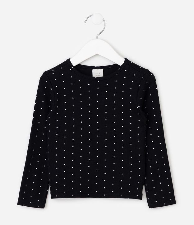 Blusa Slim Infantil en Rib con Brillo de Lunares – Talle 1 a 6 años 2