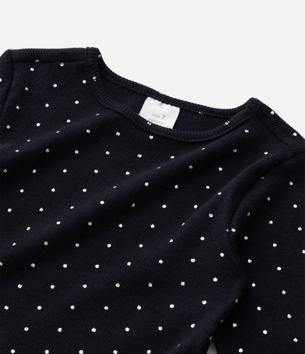 Blusa Slim Infantil en Rib con Brillo de Lunares – Talle 1 a 6 años 5