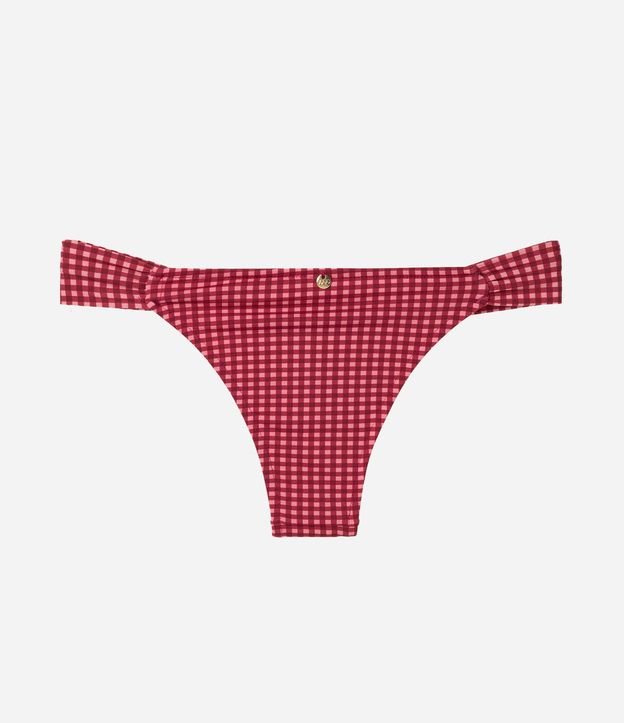 Bikini Bombacha con Lateral Drapeada y Estampado de Cuadros Vichy 6