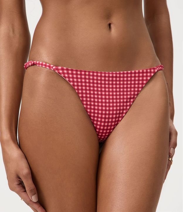 Bikini Bombacha Colaless con Estampado de Cuadros Vichy 2