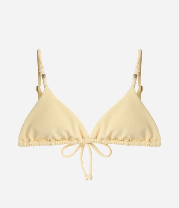 Bikini Top Triangular Fruncido Canelado con Adornos de Caracolas 5