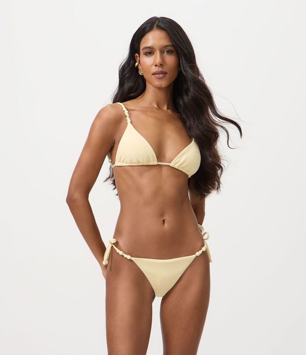 Bikini Top Triangular Fruncido Canelado con Adornos de Caracolas 2