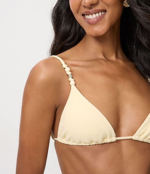 Bikini Top Triangular Fruncido Canelado con Adornos de Caracolas 3
