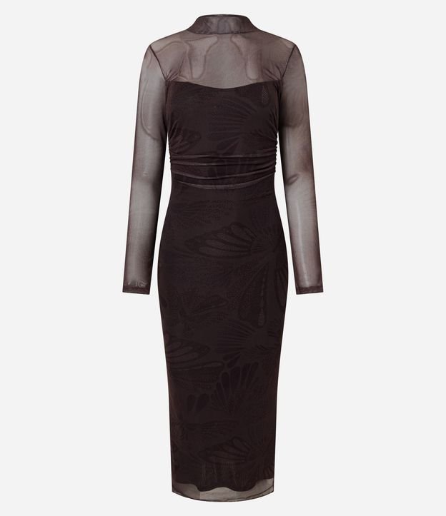 Vestido Midi en Tule con Estampado Farfalla 5