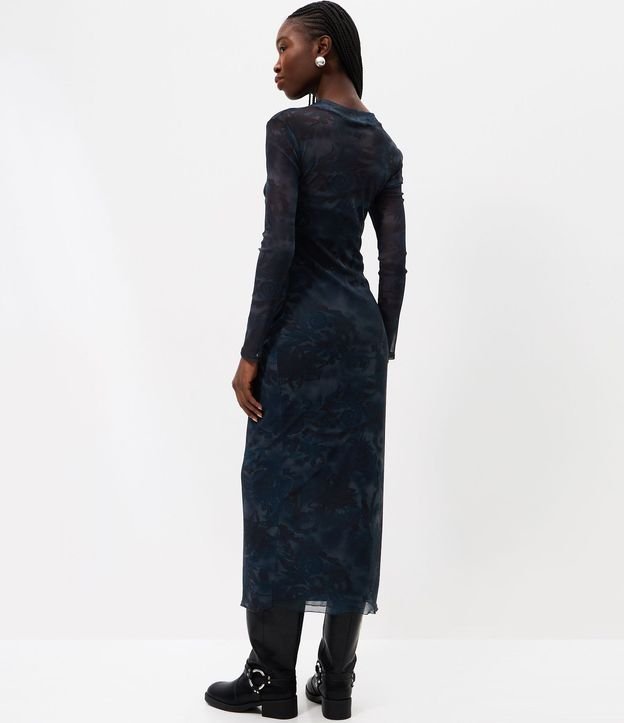 Vestido Midi en Tule con Estampado Floral 4