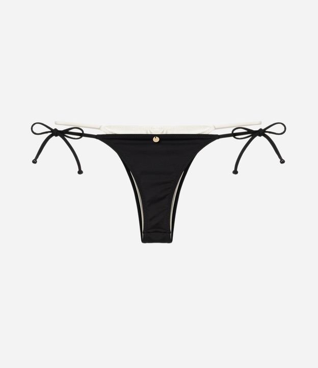 Bikini Bombacha Lazo Cintura Doble en Microfibra con Adornos 5