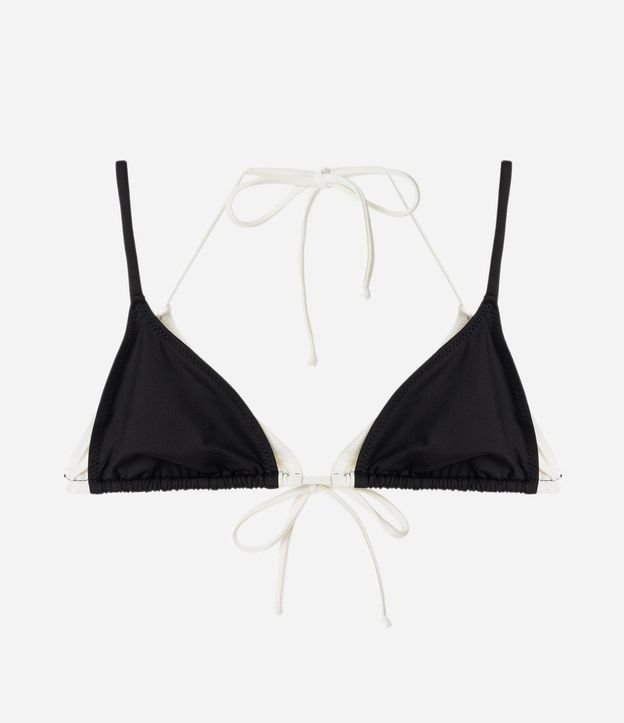 Bikini Top Triangular Fruncido Doble en Microfibra con Bies Contrastante 6