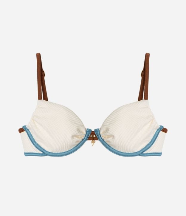 Bikini Top Media Taza Texturizado con Bies Contrastante 5