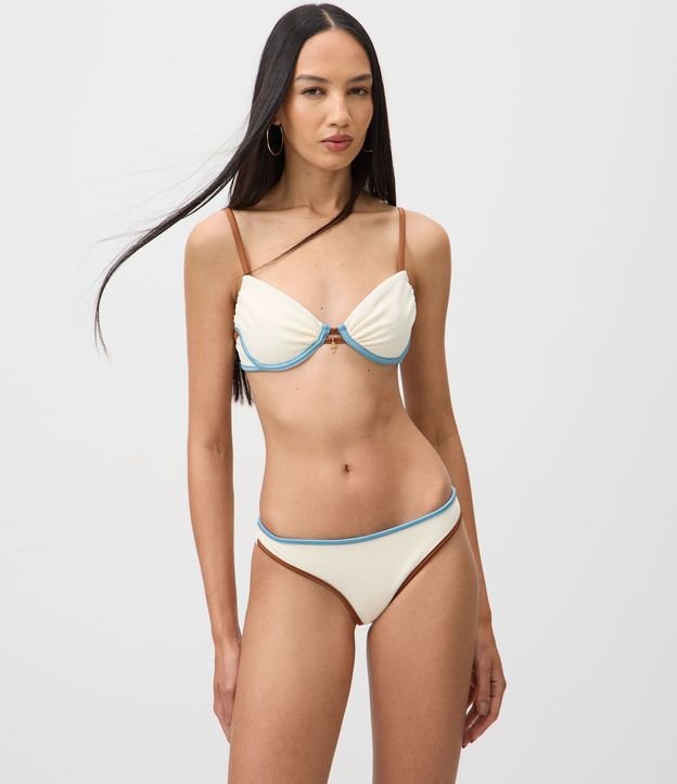 Bikini Top Media Taza Texturizado con Bies Contrastante 2