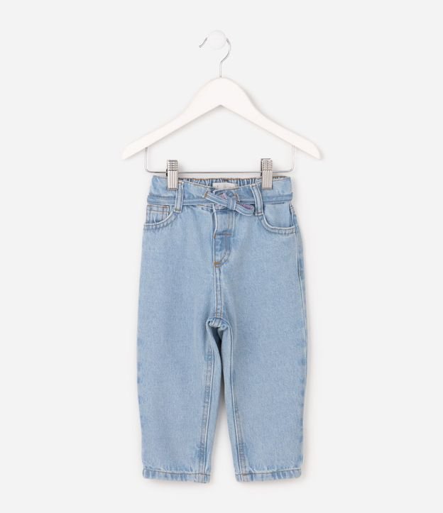 Pantalón de Jean Mom con Lazo Infantil - Talle 1 a 6 años 2