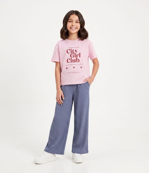 Remera Over Infantil con Estampa de City Girl Club - Talle 5 a 16 años