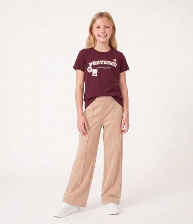 Remera Regular Infantil con Estampa de Morangos - Talle 5 a 16 años