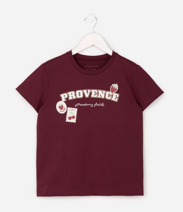 Remera Regular Infantil con Estampa de Morangos - Talle 5 a 16 años 2