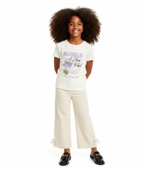 Remera Infantil en Algodón con Lettering Delantero - Talle 5 A 16 años