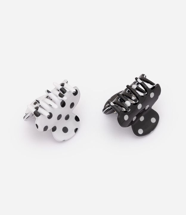 Kit 02 Pinzas para el Pelo en Acrílico con Estampa de Lunares 2