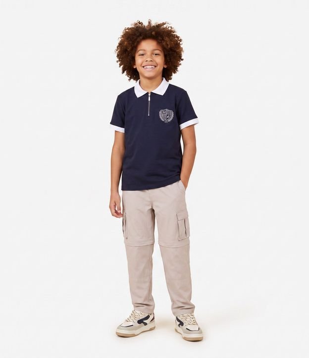 Remera Infantil en Suedine Polo Cremallera - Talle 5 a 14 años 1