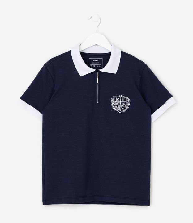 Remera Infantil en Suedine Polo Cremallera - Talle 5 a 14 años 2
