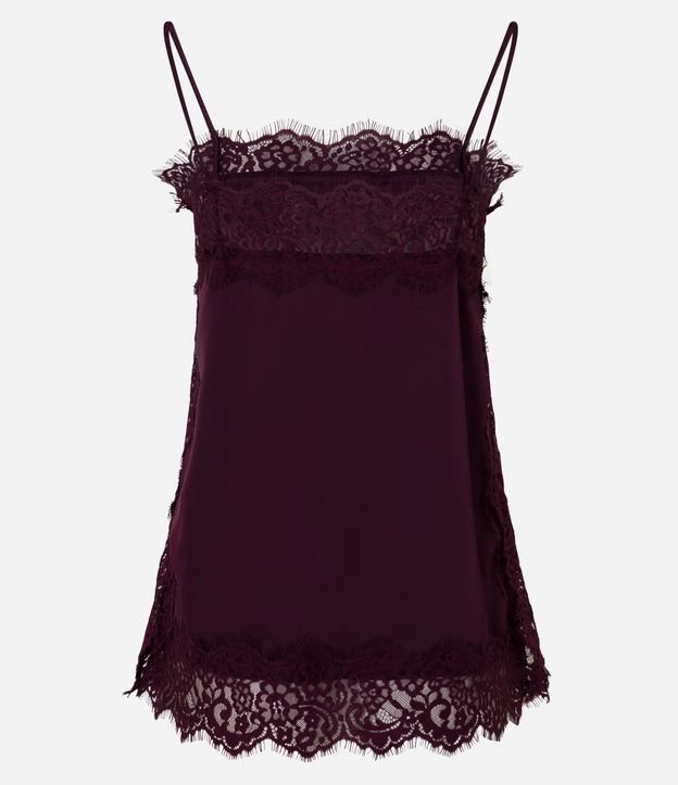 Blusa Satinada con Escote Cuadrado y Encaje Aplicado 7