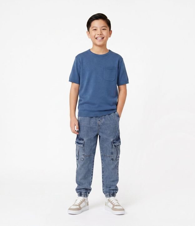 Pantalón Infantil Jogger en Jeans con Bolsillo Cargo – Talle 7 a 16 años 1