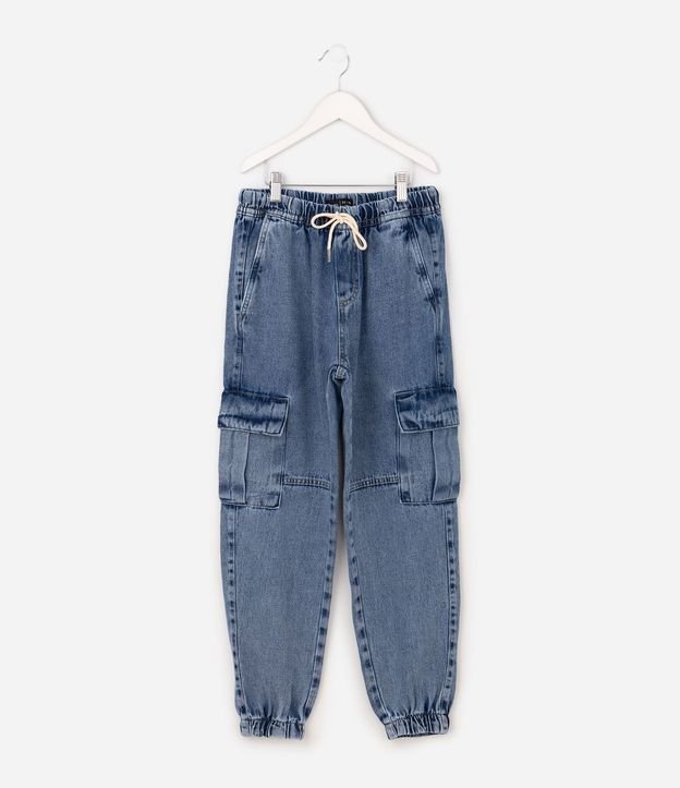 Pantalón Infantil Jogger en Jeans con Bolsillo Cargo – Talle 7 a 16 años 2
