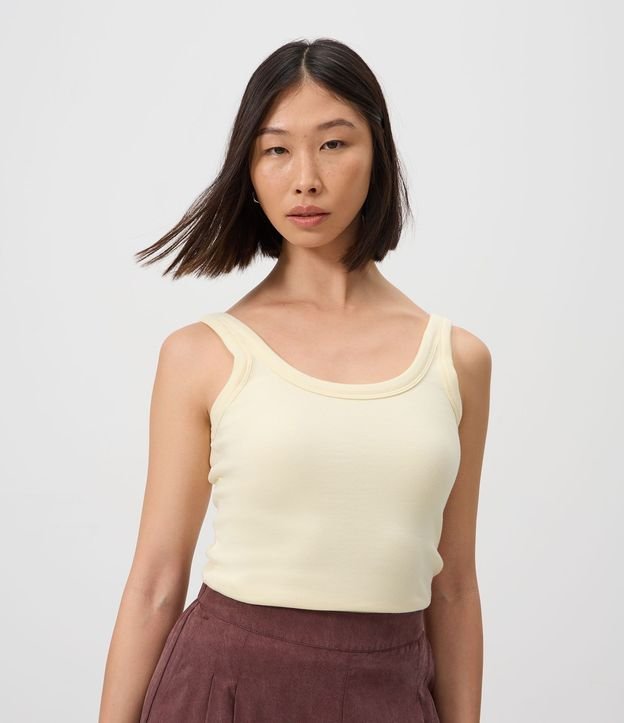 Musculosa Básica en Rib con Breteles Anchos 1