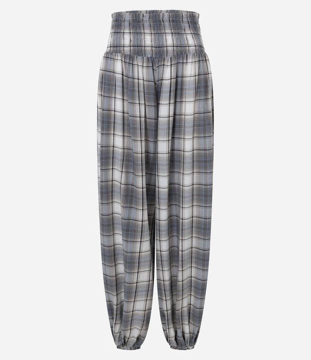 Pantalón Aladim en Viscosa de Cuadros Texturizada 5