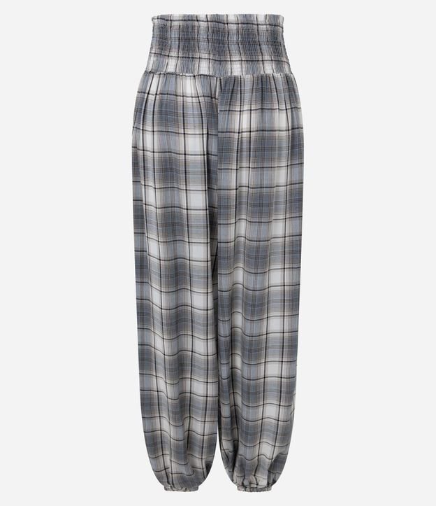 Pantalón Aladim en Viscosa de Cuadros Texturizada 6