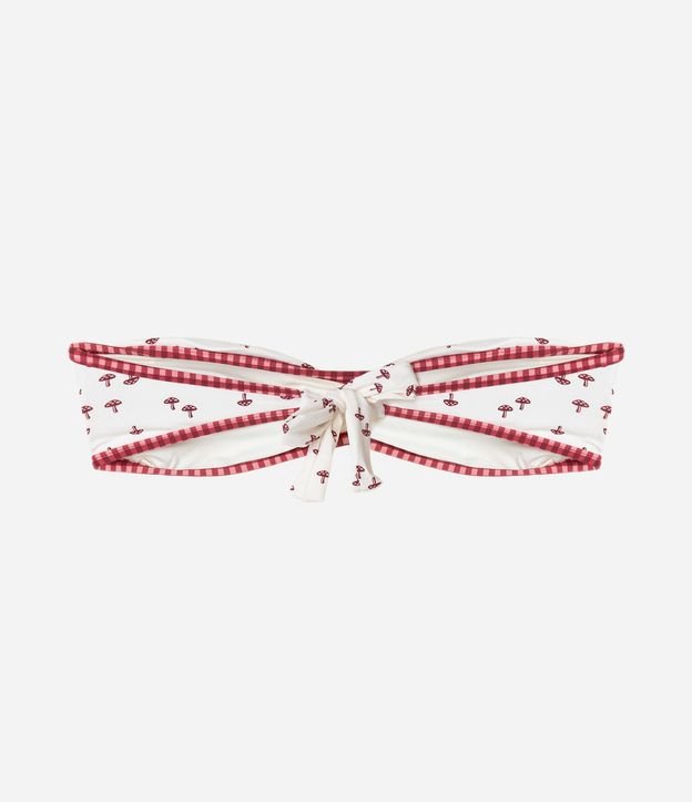 Bikini Top Bandeau en Microfibra con Estampa de Hongos 7