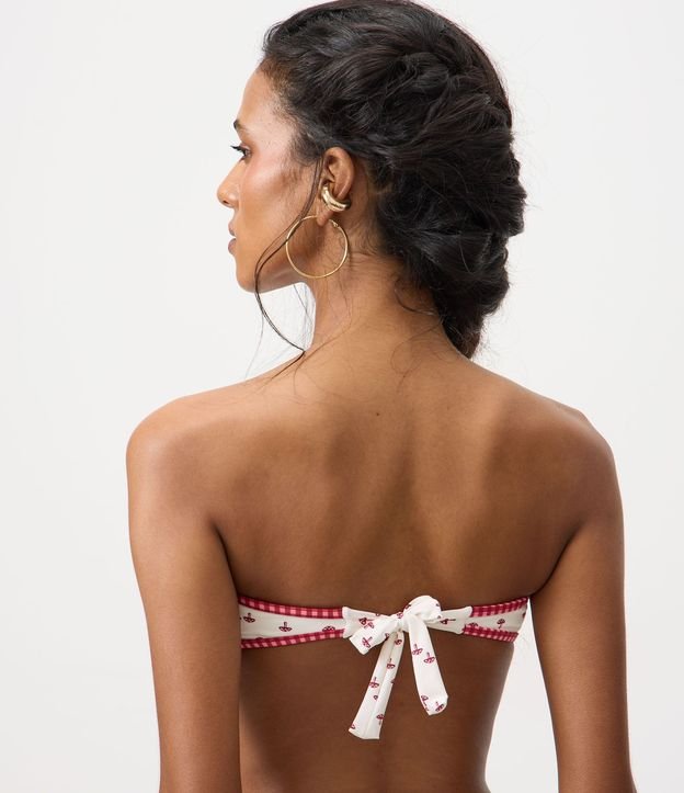 Bikini Top Bandeau en Microfibra con Estampa de Hongos 4