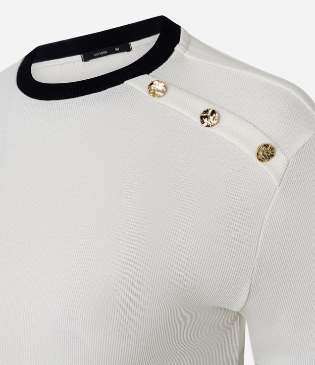 Blusa Manga Corta en Rib con Botones en el Hombro 7