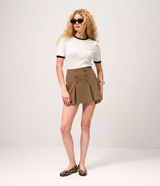 Blusa Manga Corta en Rib con Botones en el Hombro 3