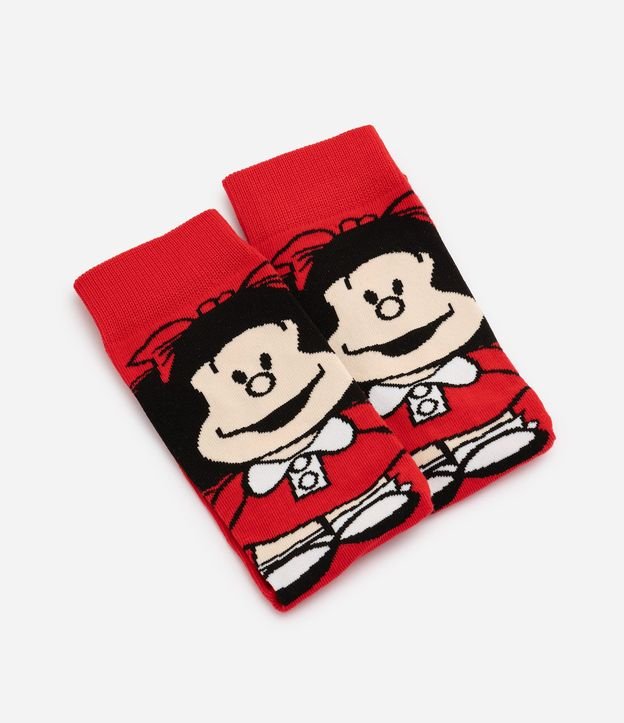 Media Caña Larga en Algodón con Estampa de Mafalda 4