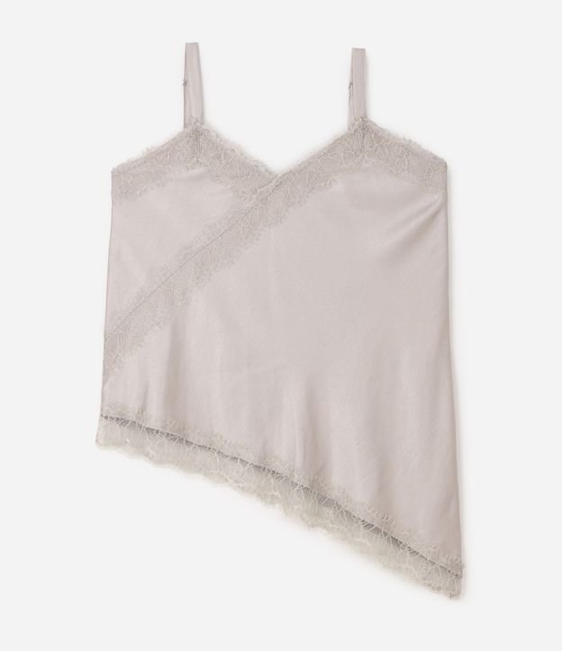 Blusa Alargada en Satén con Encaje Curve & Plus Size