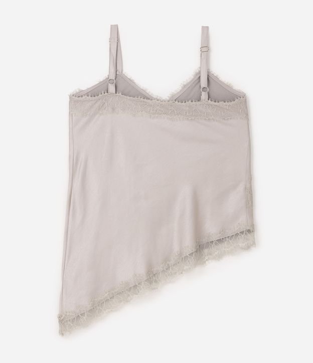 Blusa Alargada en Satén con Encaje Curve & Plus Size 7