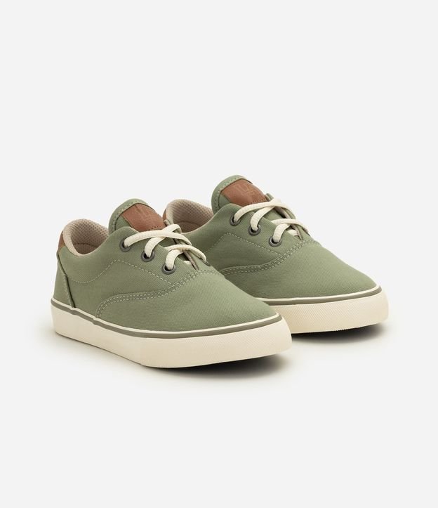 Tenis Infantil Poliester Infantil Casual Lona verde Liso 28-36