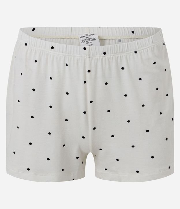 Pijama Regular en Viscolycra de Lunares con Encaje 4