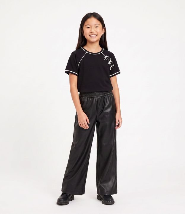Remera Infantil con Moñitas Aplicadas – Talle 5 a 14 años