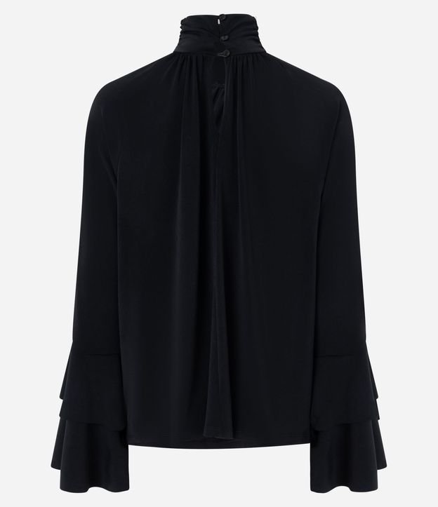 Blusa Bata con Mangas Amplias y Volados en Capas 3
