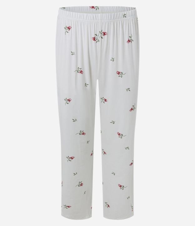 Pijama Regular en Viscolycra Floral con Encaje 8