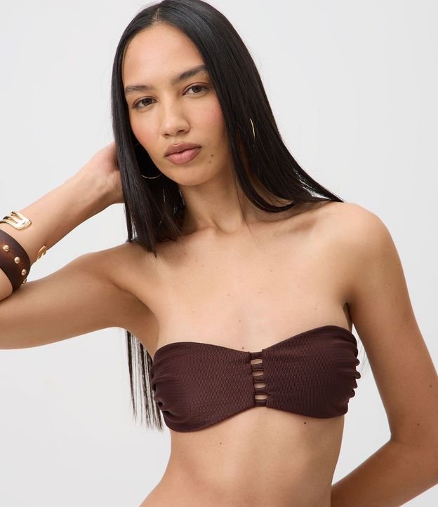 Bikini Top Bandeau en Microfibra Texturizado